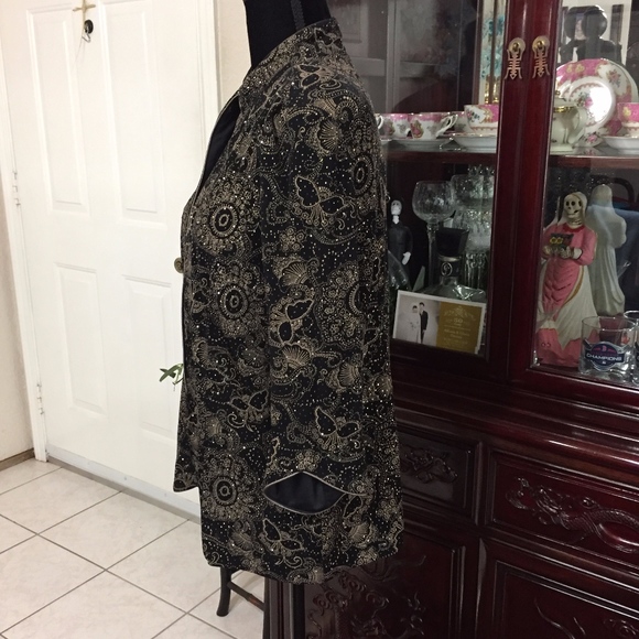 Alex Evenings Black and Gold Jacket - Picture 5 of 7